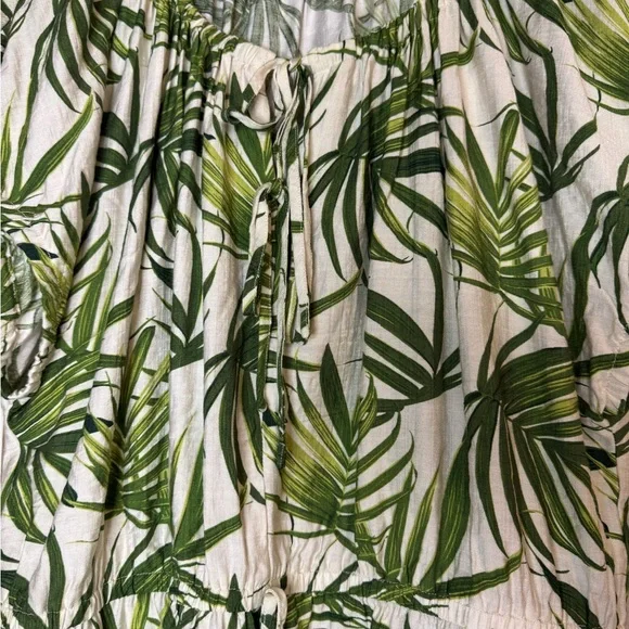 CeCe Green Leaf Print Women's Blouse - Picture 2 of 5